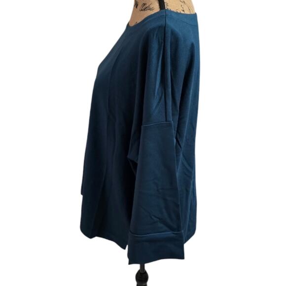 Ann Taylor Comfy Casual Comfy‎ Teal Blue 3/4 Sleeve Top Blouse Size XL NEW - Picture 3 of 5